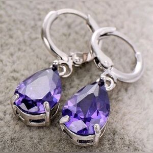 Elegant Purple Teardrop Earrings
